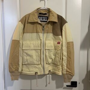 Diesel Men's Beige, Tan & Brown Colorblock Field Jacket